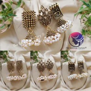 Trending Pearl Beads Golden Jhumka