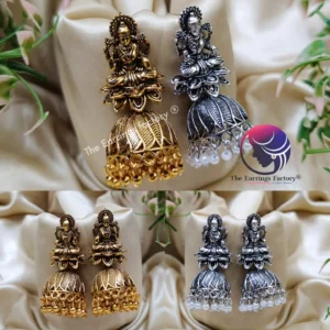 Traditional Lakshmi Golden | Silver Temple Jhumka