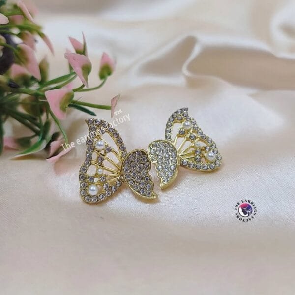Two Wear Butterfly Korean Stone  Stud - Image 3