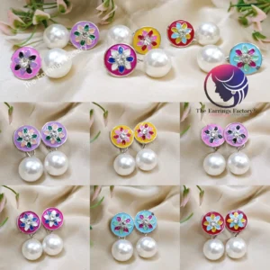 Western Meenakari Ball Drop Earrings