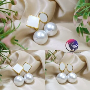 Western Pearl Ball Drop Earrings