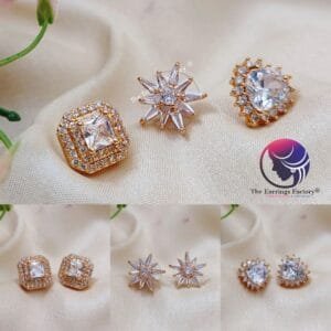 Daily Wear CZ Stone Stud Earrings
