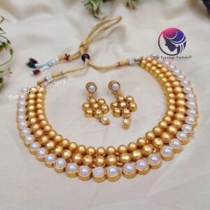 Antique Matte Finish Neckset With Earrings
