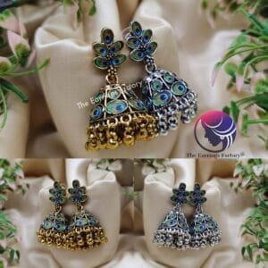Trending Golden | Silver  Peacock Leaf Jhumka