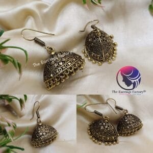 Trending Antique Mehandi colour Hook Jhumka