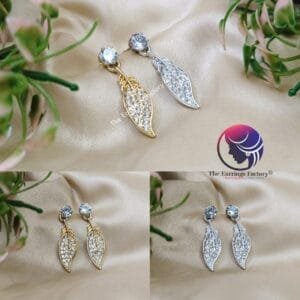 Western Fancy Silver | Gold Stone Leaf Earrings
