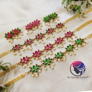Antique Lotus Choker With Earrings