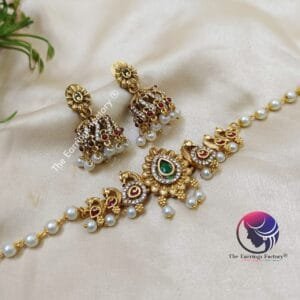 Traditional Antique Pearl Neckset Set With Jhumka
