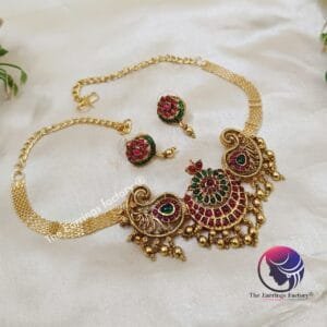 Traditional Antiquel Chocker Set With Earrings