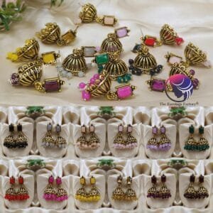 Traditional Golden Stone Jhumka