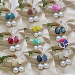 Western Colourful Pearl Ball drop Fancy Earrings