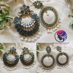 Classic Golden Peacock Stone Earrings