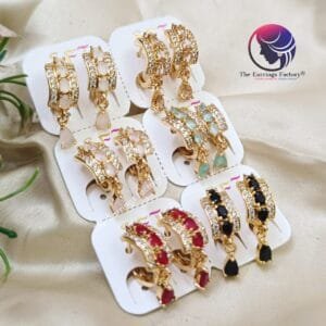 Daily Wear Ring Type Stone Stud Earrings