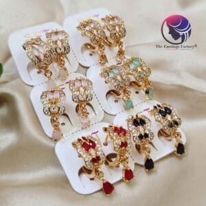 Daily Wear Ring Type Stone Stud Earrings