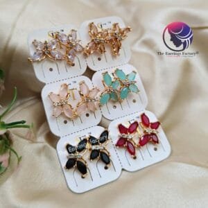 Daily Wear Golden Butterfly Stone Studs