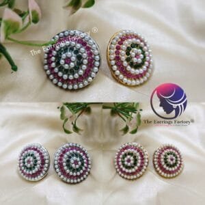 Trending Golden | Silver Multi Stone Pearl studs