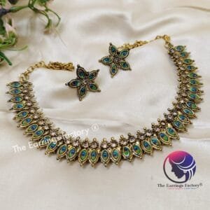 Trending Peacock Golden Neckset With Earrings