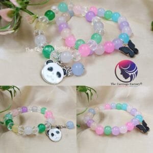Multi colour Pearl Beaded Stretchable Butterfly | Panda Bracelet