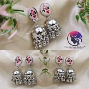 Western Weightless Metal Beads Silver Jhumka