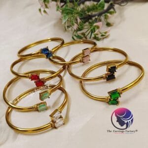 Premium Openable Kada Golden Stone Bracelet