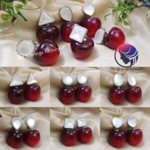 Premium Korean Cherry Drop Silver Earrings