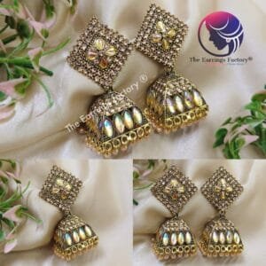 Traditional Golden Stone jhumka