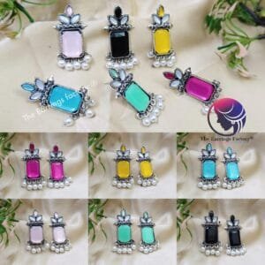 Trending Silver Stone Studs Earrings
