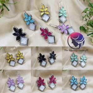 Trending Silver Stone Hook Earrings