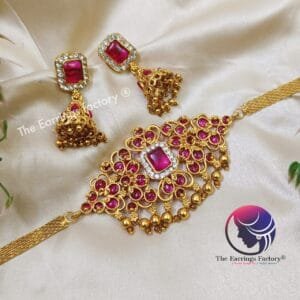 Traditional Antiquel Chocker Set With Jhumka