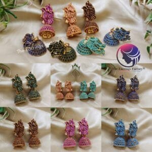 Traditional Colourful Radha Krishna Jhumka