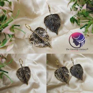 Trending Leaf Golden Hook Earrings