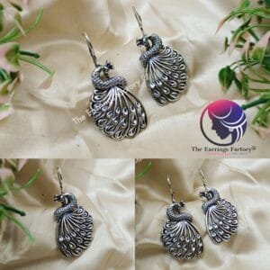 Trending Peacock Silver Hook Earrings