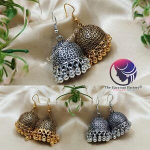 Trending Metal Beads Silver / Golden Hook Jhumka