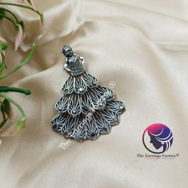 Cute Silver Doll Earrings - Image 3