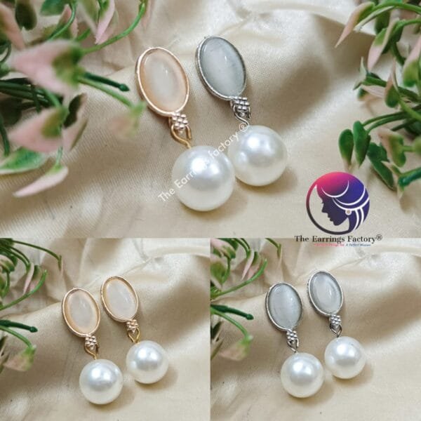 Western Pearl Ball Drop Silver | Rose Gold Fancy Earrings