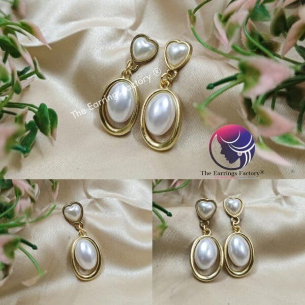 Western Pearl Drop Golden Fancy Earrings