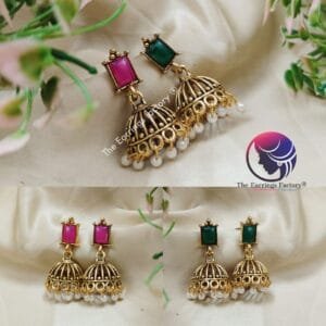 Traditional Golden Stone jhumka
