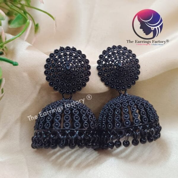 Trending Black Big Jhumka - Image 3