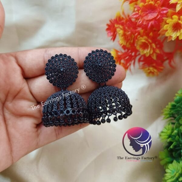 Trending Black Big Jhumka - Image 4