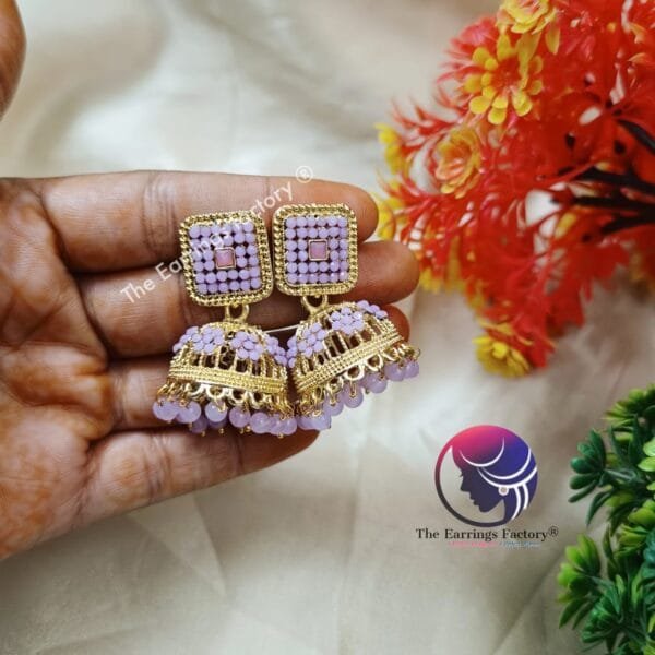 Trending Golden Stone Jhumka - Image 3