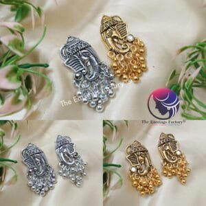 Traditional Golden | Silver Metal Beads Elephant Studs