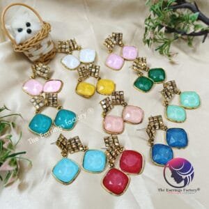Fancy Golden Party Wear Drop Earrings