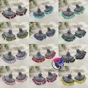 Trending Silver Stone Hook Earrings