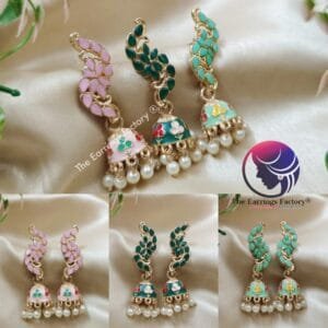 Traditional Meenakari Stone Jhumka