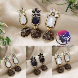 Fancy Golden Stone Jhumka