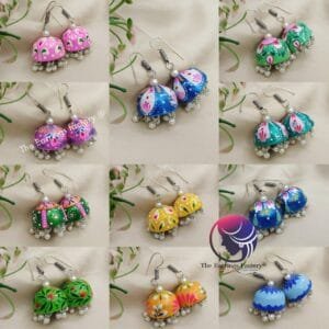 Weightless  Hand Painted Meenakari Hook Jhumka