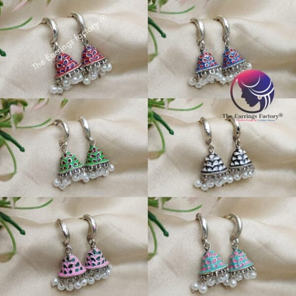 Trending Meenakari SilverJhumka - Image 2