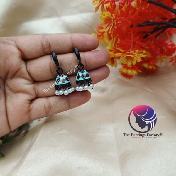 Trending Meenakari Black Jhumka - Image 2