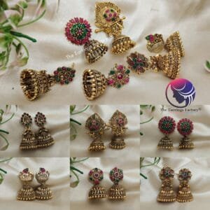 Traditional Golden Stone Jhumka