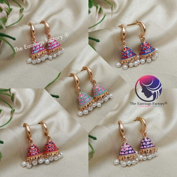 Trending Meenakari Rose Gold Jhumka